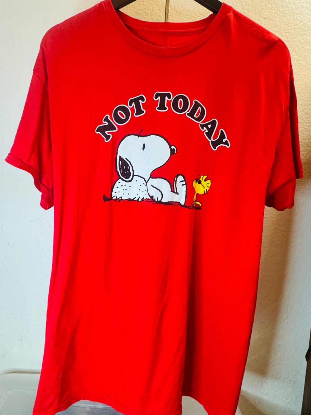 Peanuts Red "Not Today" Snoopy Short Sleeve Tee